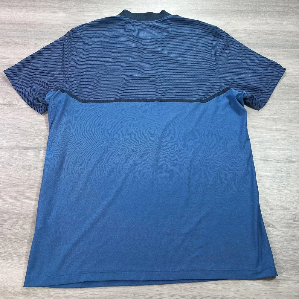 Nike‎ Golf Shirt Mens Large Blue Momentum Fly Swing Knit Performance